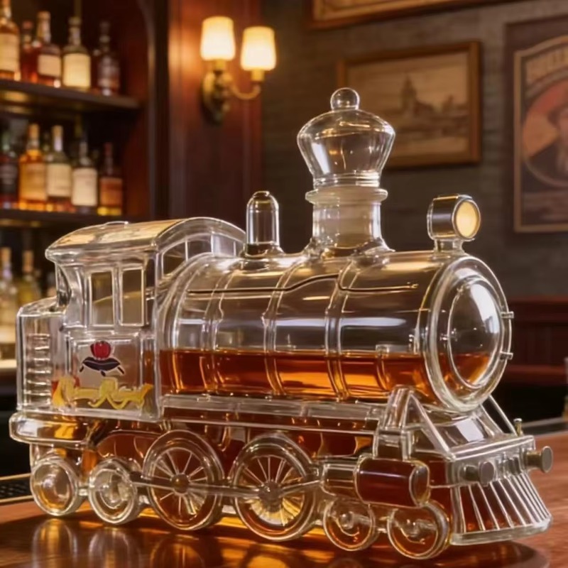 Vintage Steam Train Glass Deca - огляд і ціна Vintage Collectible Liquor Bottles